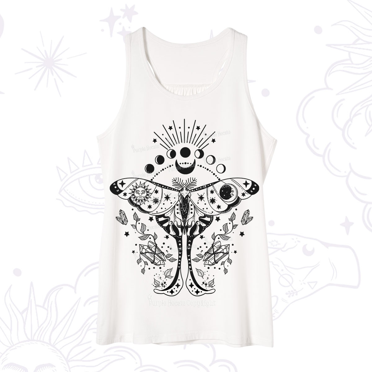 Purplehecate Moonlit Celestial Moth Tank