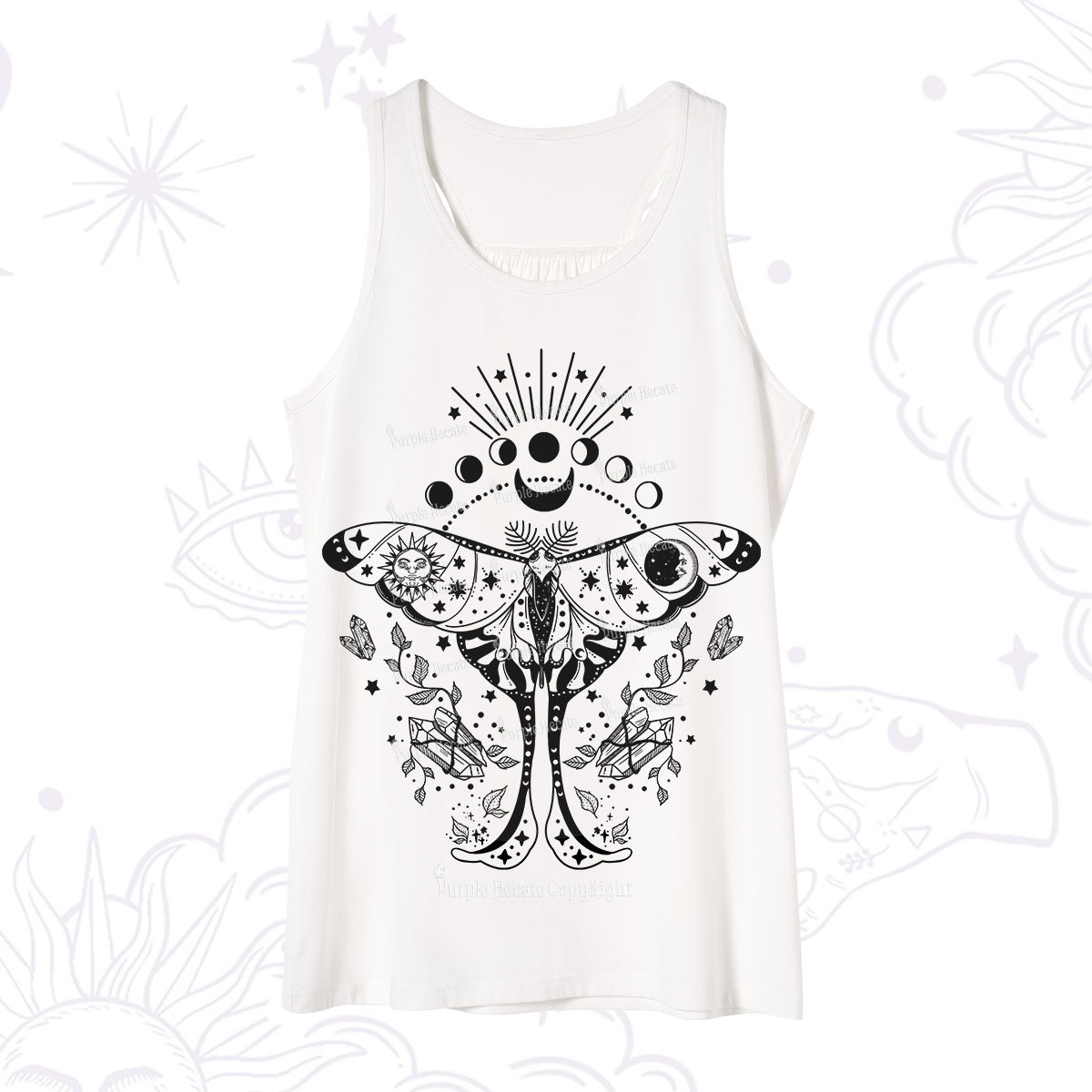 Purplehecate Moonlit Celestial Moth Tank