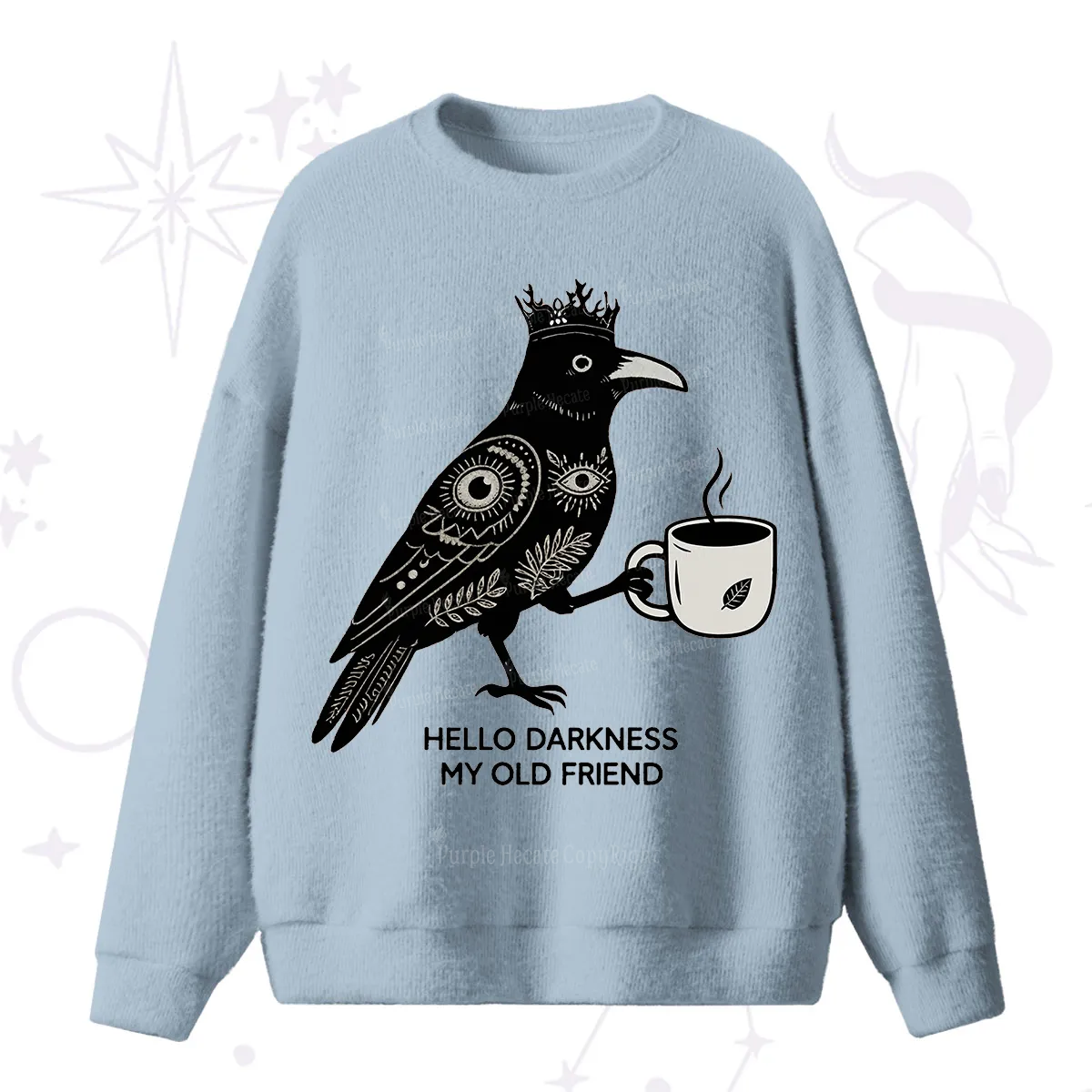 Purplehecate Hello Darkness My Old Friend Fuzzy Ugly Sweater