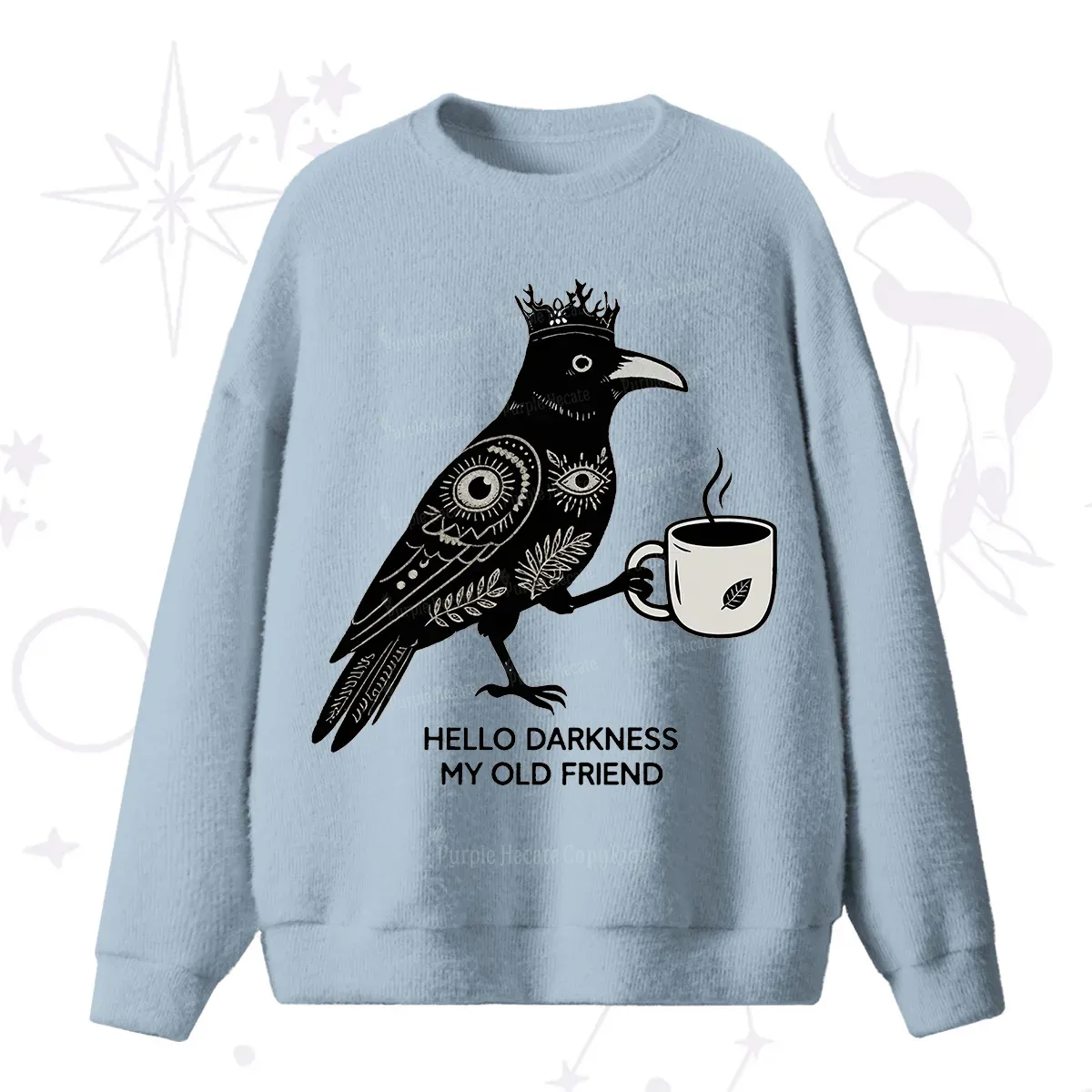 Purplehecate Hello Darkness My Old Friend Fuzzy Ugly Sweater