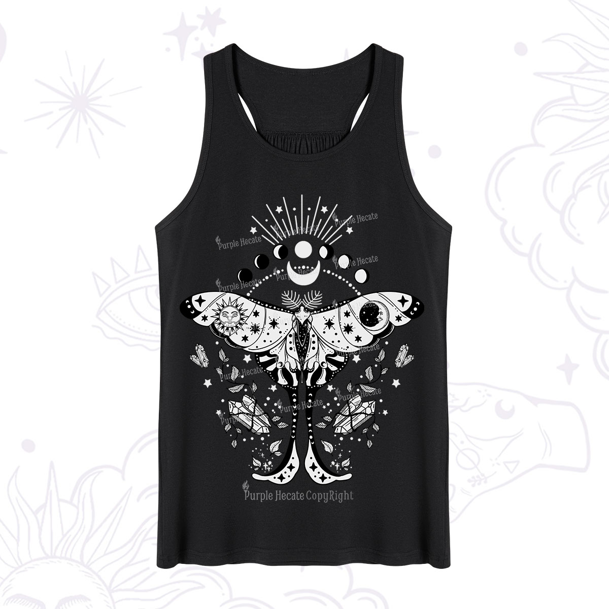 Purplehecate Moonlit Celestial Moth Tank