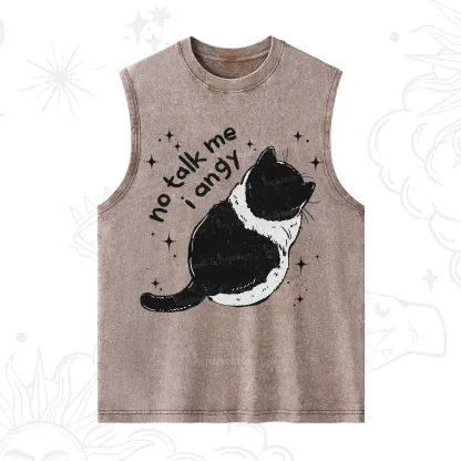 Purplehecate No Talk Me Im Angy Cat Washed Tank