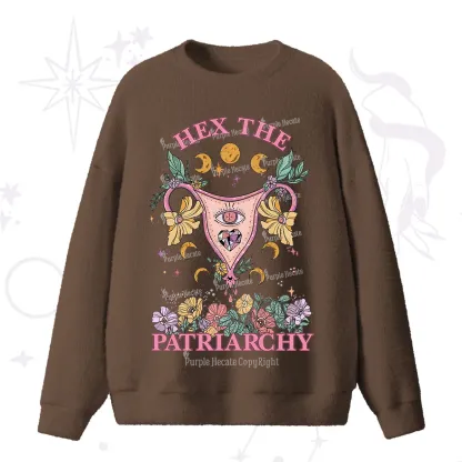 Purplehecate Hex the Patriarchy Feminist Fuzzy Ugly Sweater