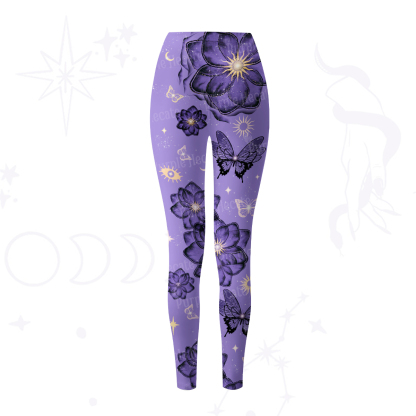Purplehecate Moonlit Petals and Wings Yoga Pants