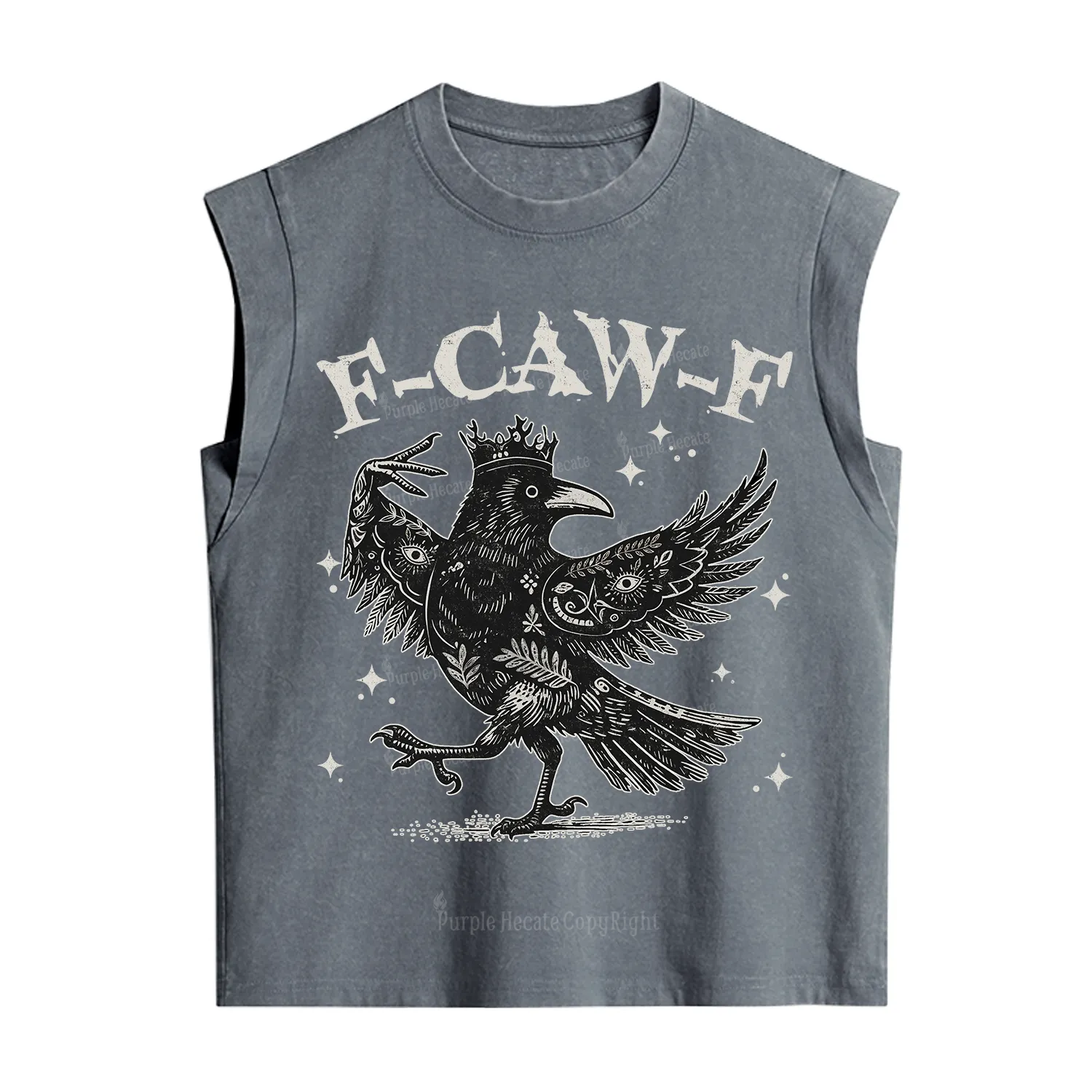 Purplehecate F-caw-f Funny Crow Vintage Washed Tank