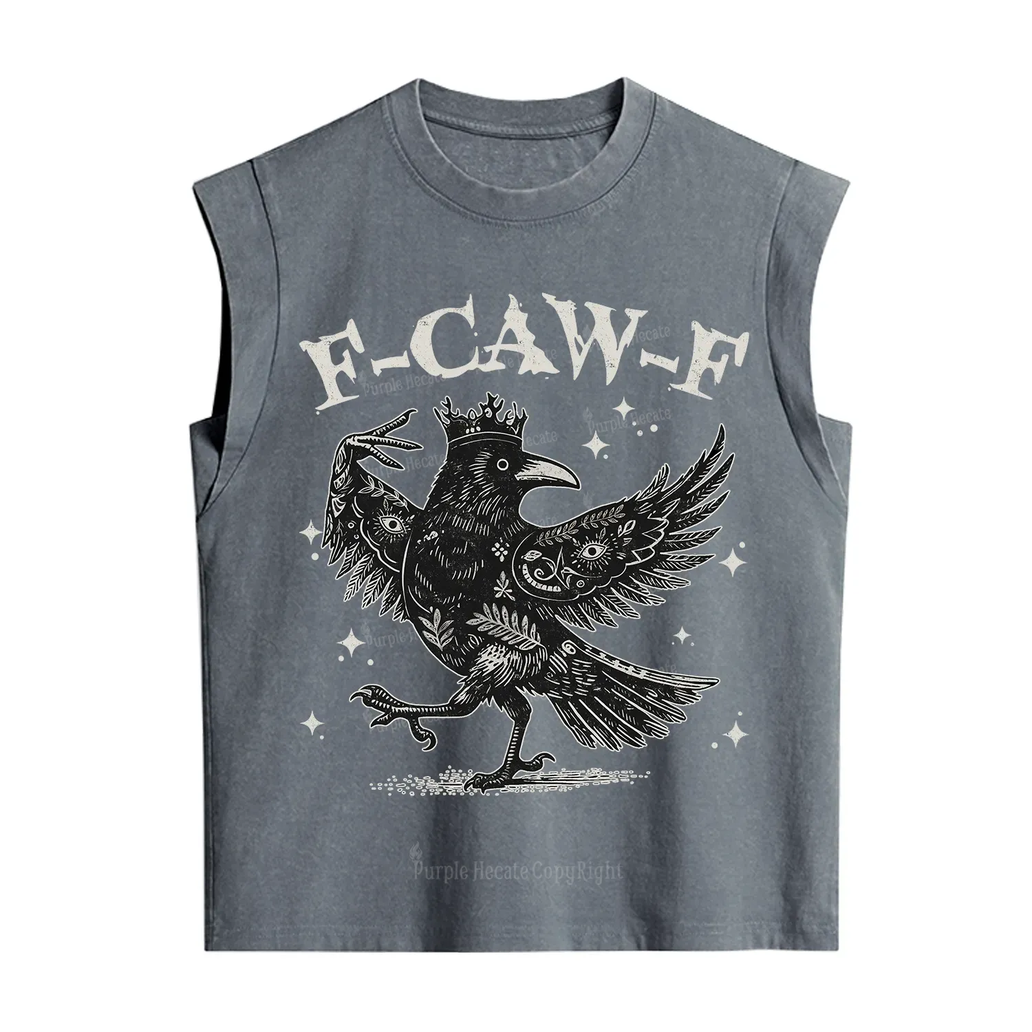 Purplehecate F-caw-f Funny Crow Vintage Washed Tank