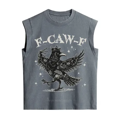 Purplehecate F-caw-f Funny Crow Vintage Washed Tank