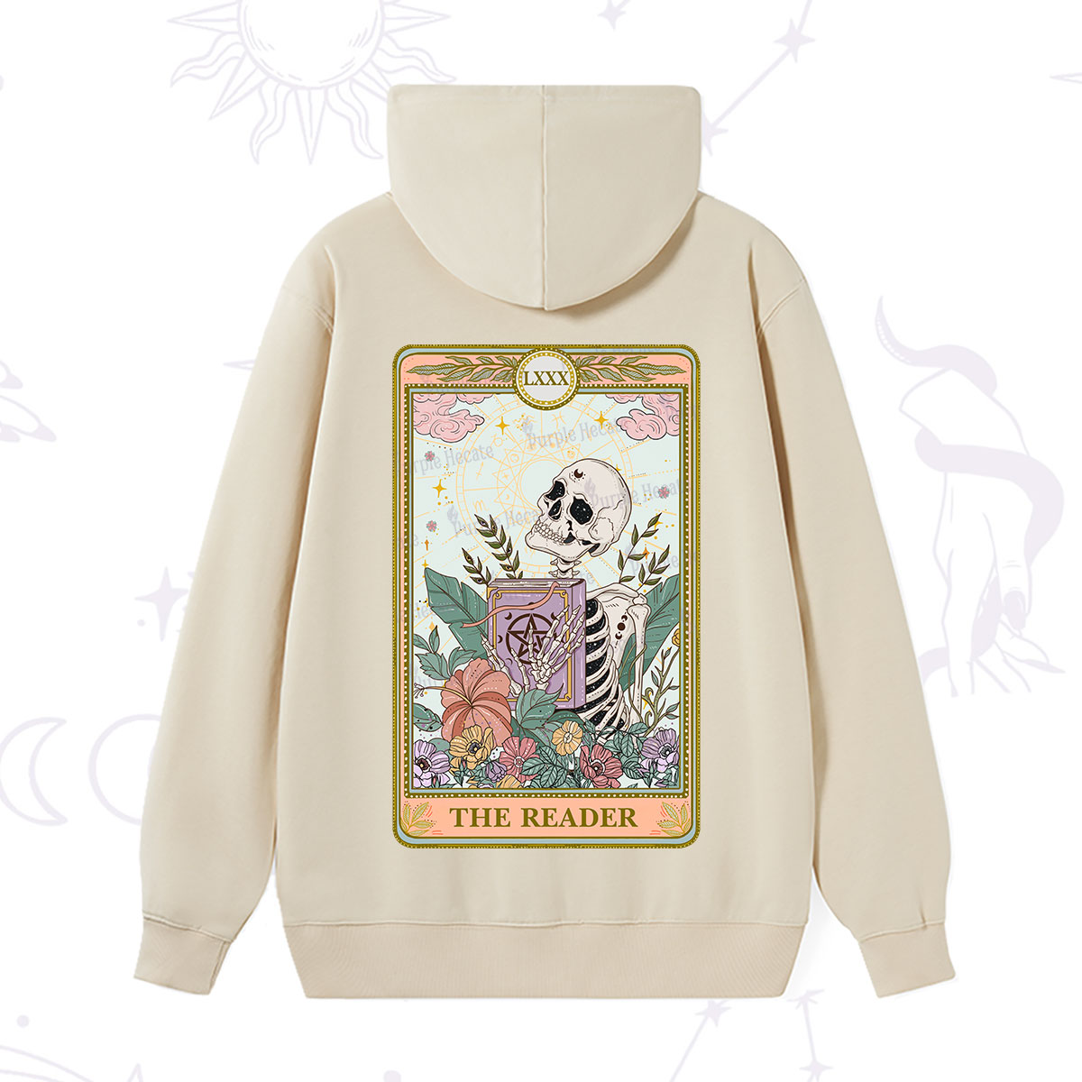 Purplehecate The Reader Occult Tarot Skeleton Hoodie