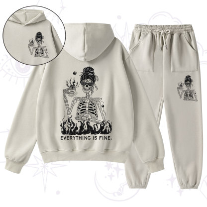 Purplehecate Everything Is Fine Fleece Hoodie Suit