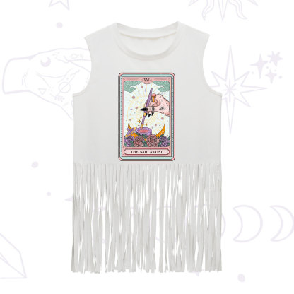 Purplehecate The Nail Artist Tarot Card Fringe Tank Top