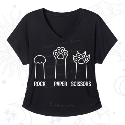 Purplehecate Rock Paper Scissors Cat Paw Edition V-Neck T-Shirt