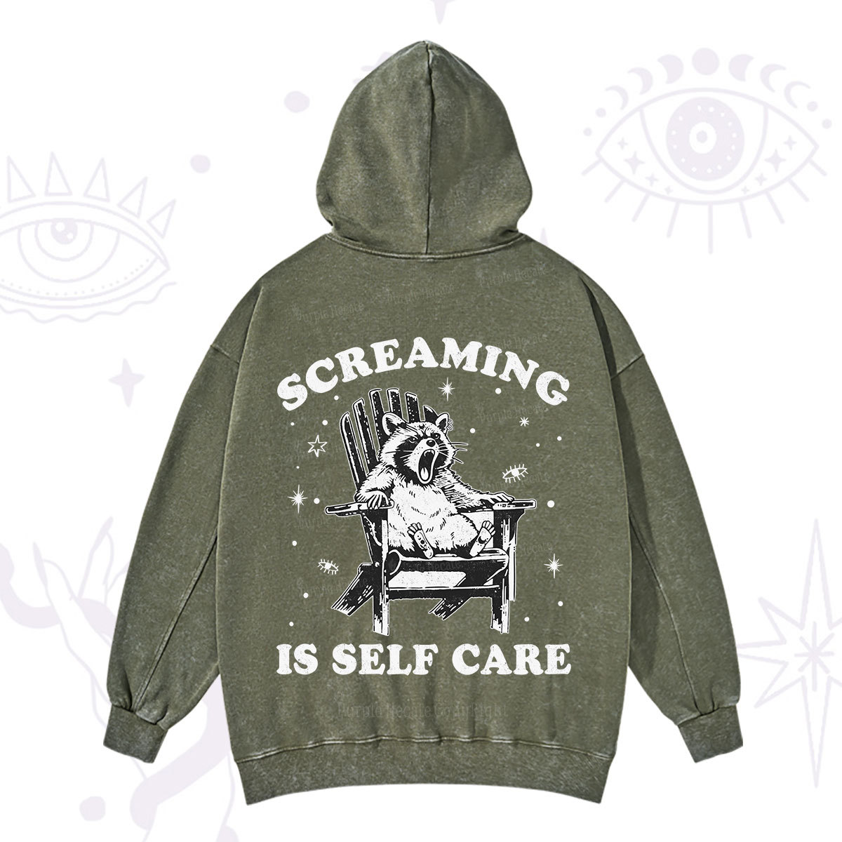Purplehecate Screaming is Self Care Washed Hoodie