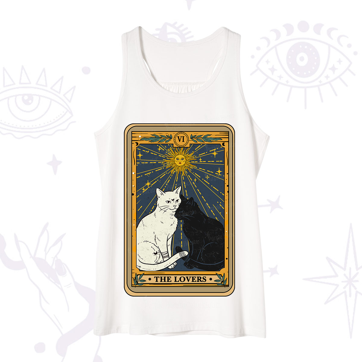 Purplehecate The Lovers Cat Tarot Card Tank