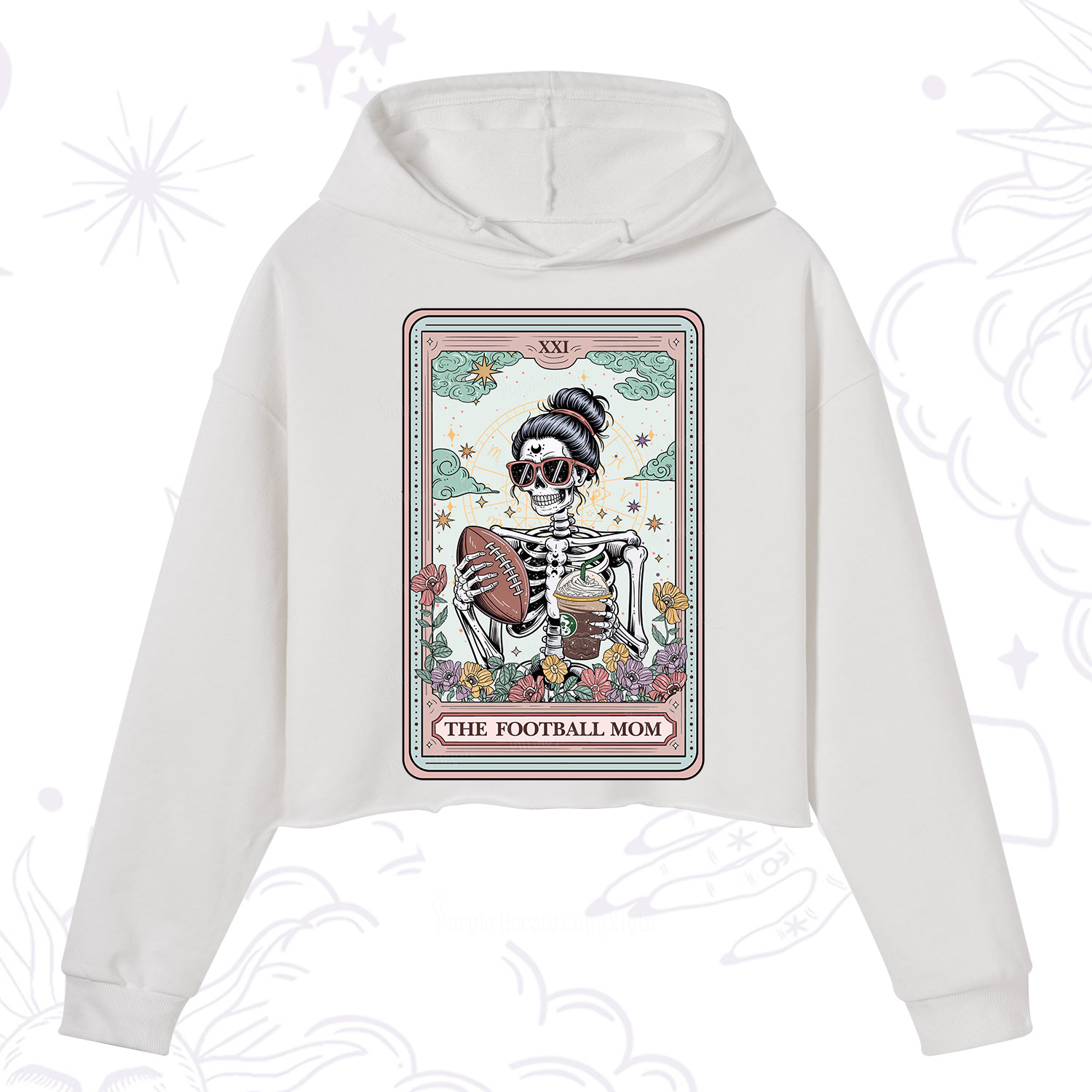 Purplehecate The Football Mom Tarot Crop Hoodie