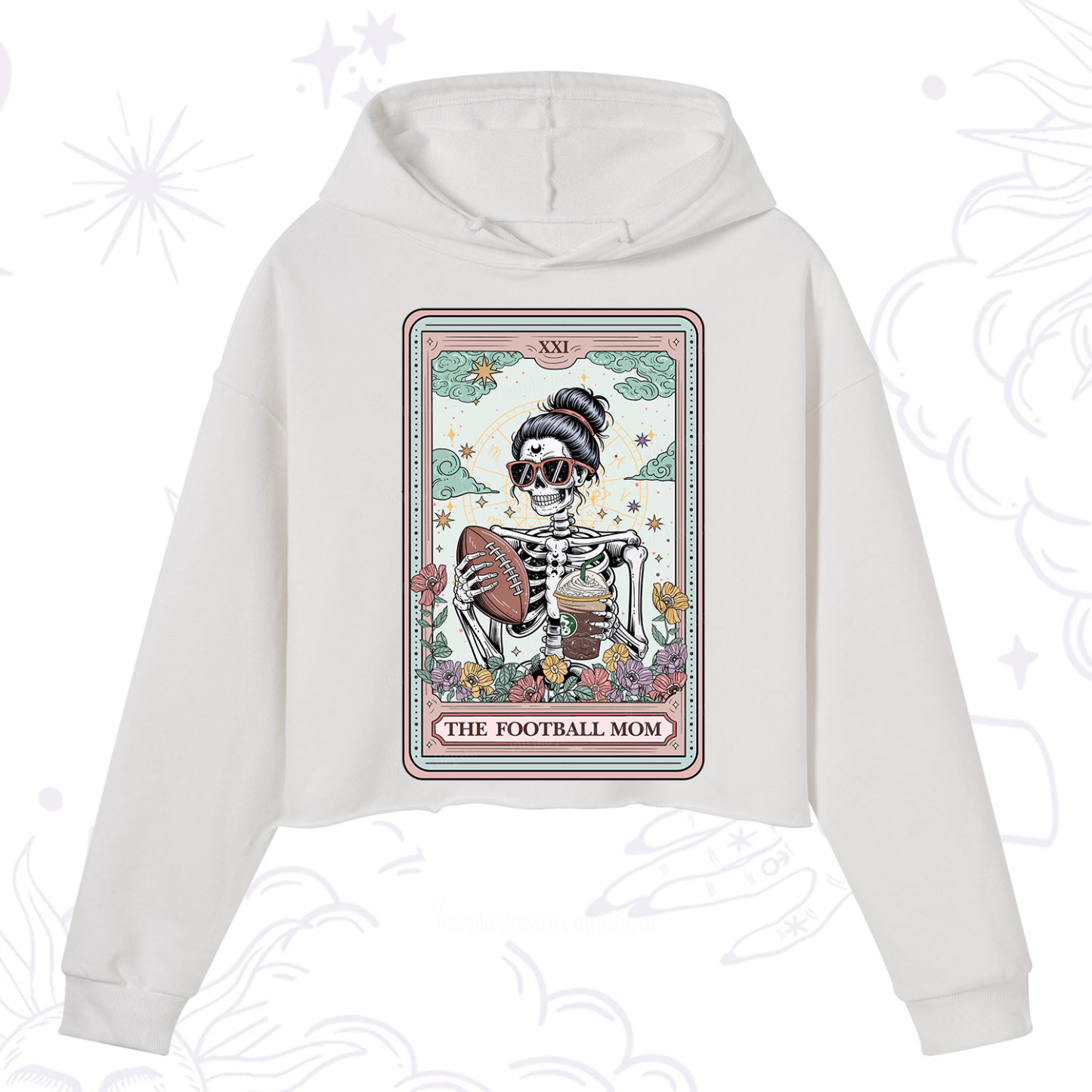 Purplehecate The Football Mom Tarot Crop Hoodie