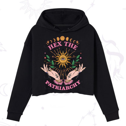 Purplehecate Hex The Patriarchy Witchy Crop Hoodie