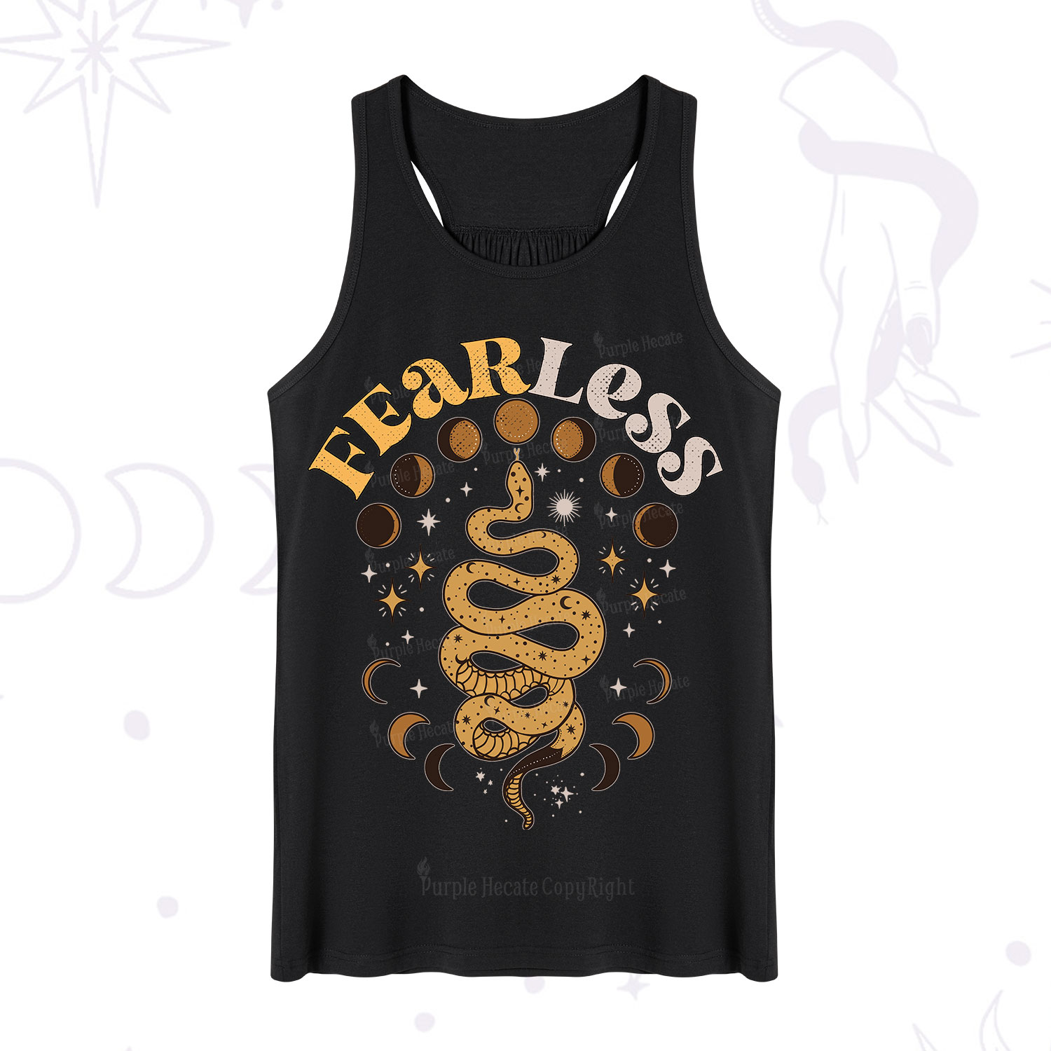 Purplehecate Fearless Serpent of the Moon Phases Tank