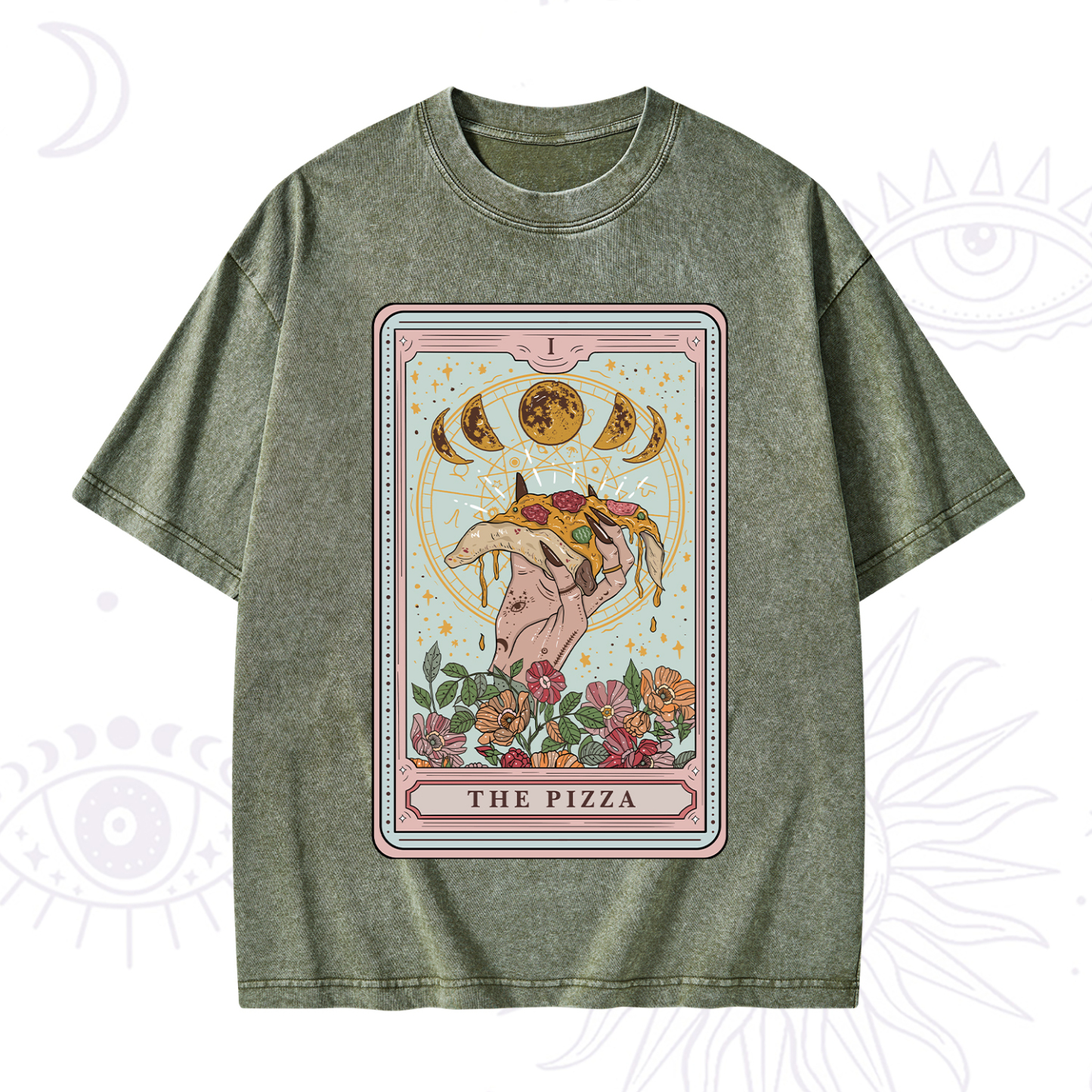 Purplehecate The Pizza Tarot Washed T-Shirt