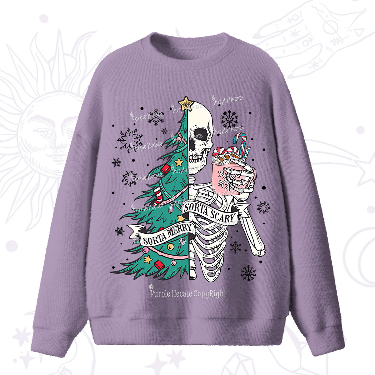 Purplehecate Sorta Merry Sorta Scary Christmas Fuzzy Ugly Sweater