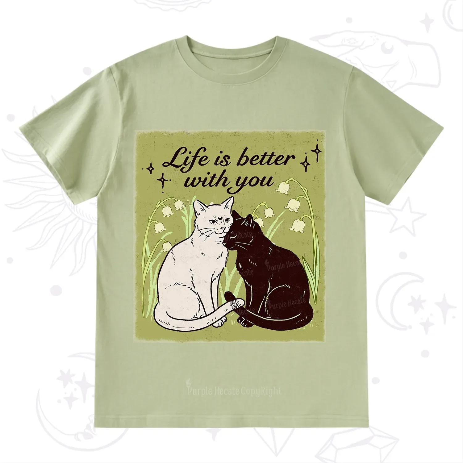 Purplehecate Life Is Better With a Cat T-Shirt