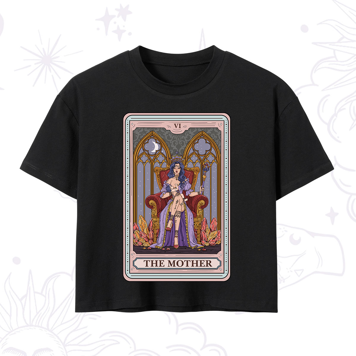 Purplehecate The Mother Tarot Card Crop T-Shirt 