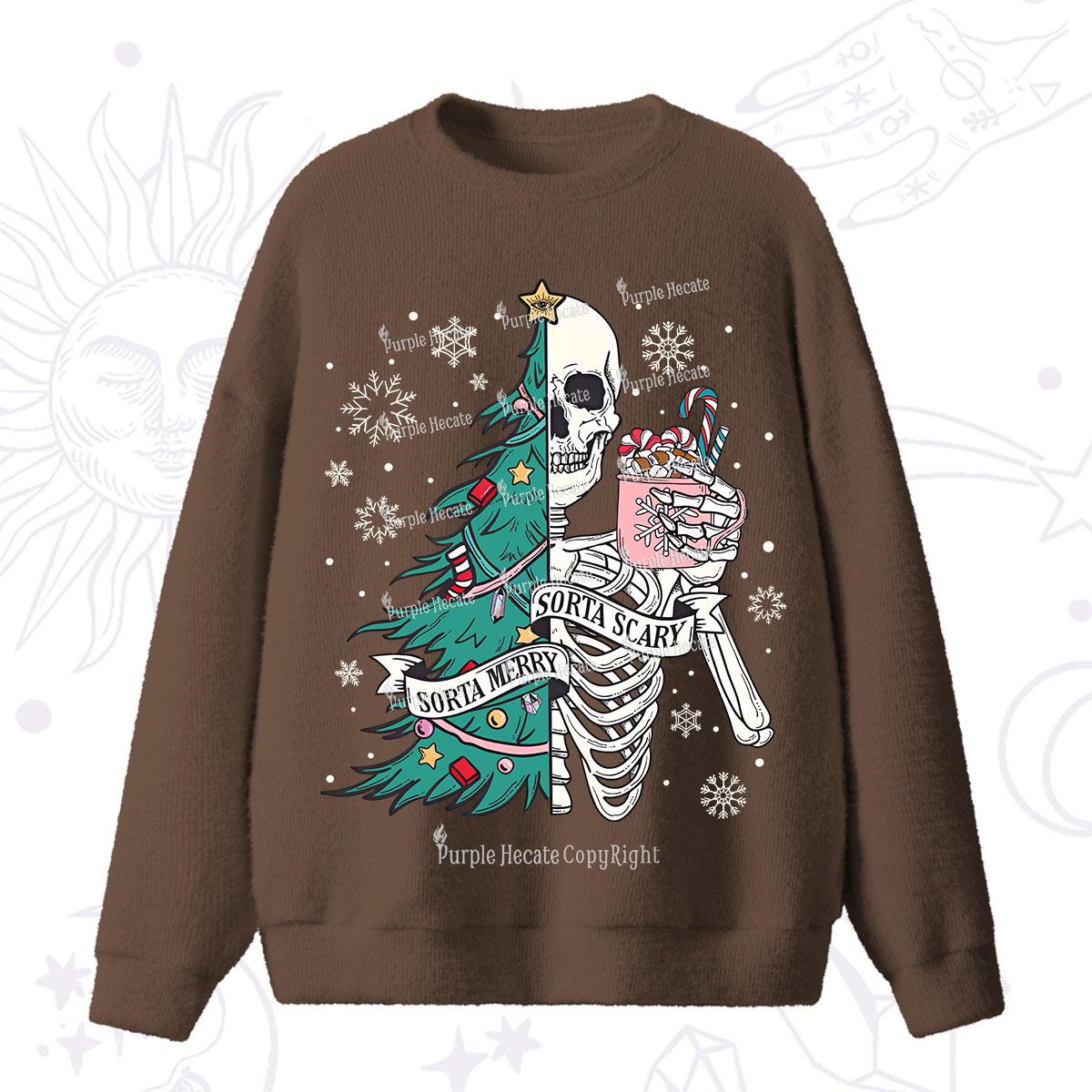 Purplehecate Sorta Merry Sorta Scary Christmas Fuzzy Ugly Sweater