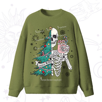 Purplehecate Sorta Merry Sorta Scary Christmas Fuzzy Ugly Sweater