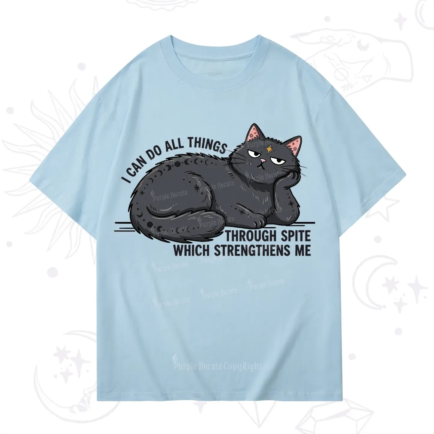 Purplehecate I Can Do All Things Spiteful Cat T-Shirt
