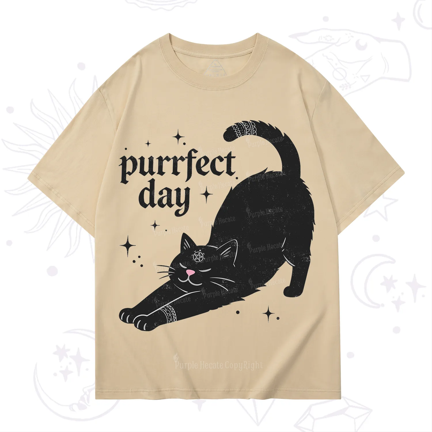 Purplehecate Purrfect Day Black Cat T-Shirt