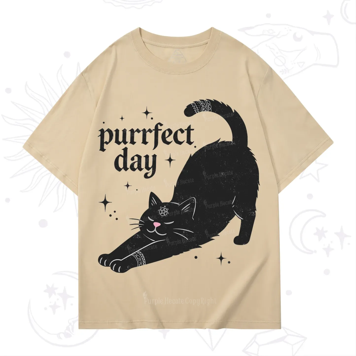 Purplehecate Purrfect Day Black Cat T-Shirt