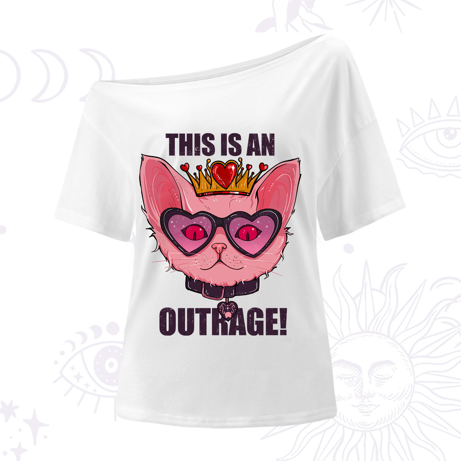 Purplehecate This is an Outrage One Shoulder T-Shirt