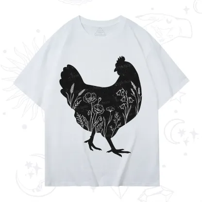 Purplehecate Floral Chicken T-Shirt