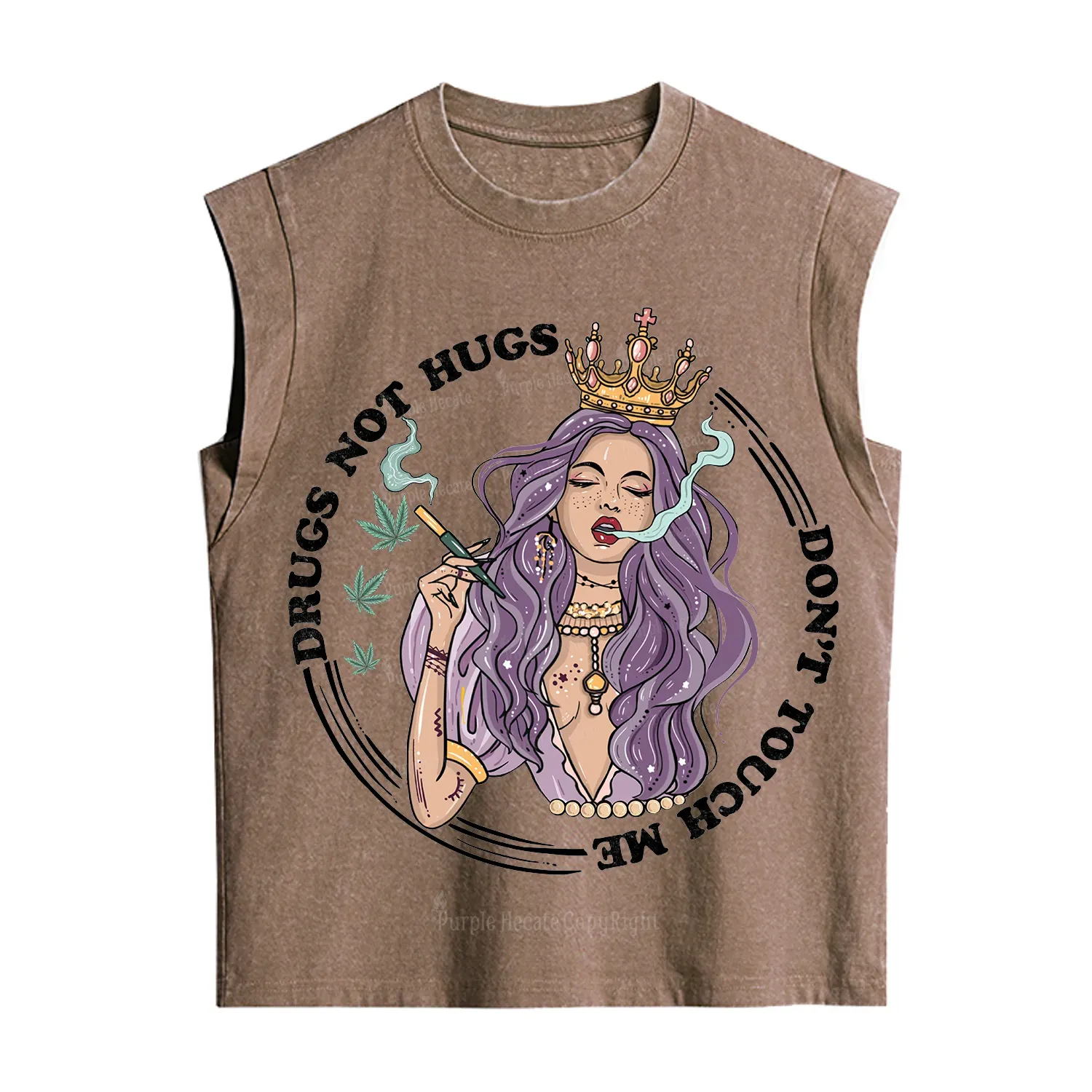 Purplehecate Weed Be Sarcastic Vintage Washed Tank