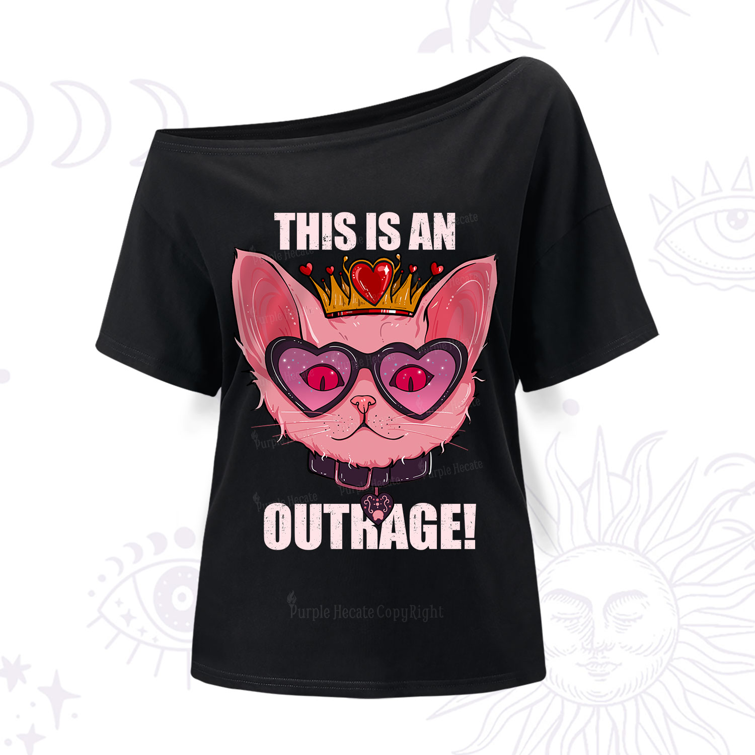 Purplehecate This is an Outrage One Shoulder T-Shirt