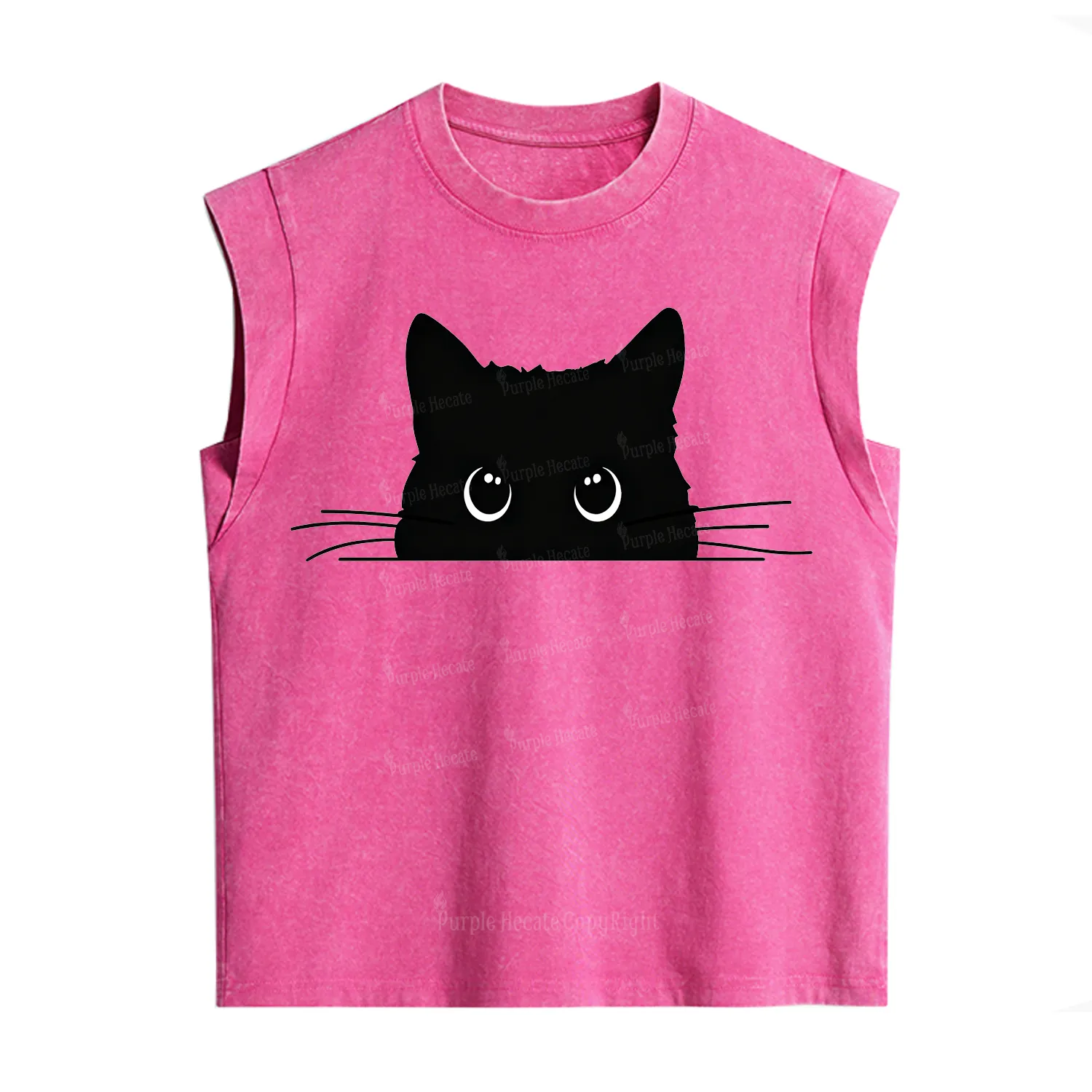 Purplehecate Black Cat Vintage Washed Tank