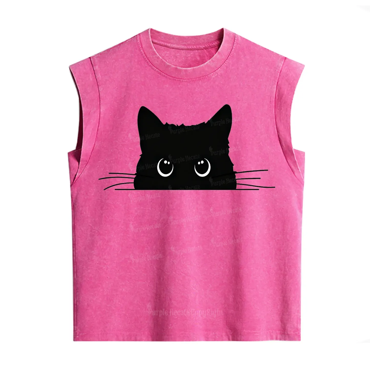 Purplehecate Black Cat Vintage Washed Tank