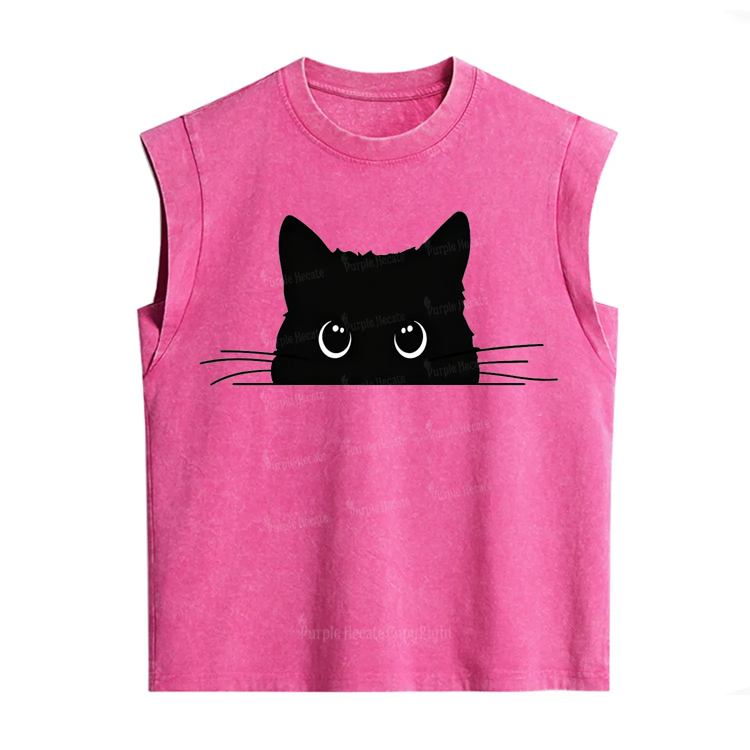 Purplehecate Black Cat Vintage Washed Tank