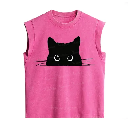 Purplehecate Black Cat Vintage Washed Tank