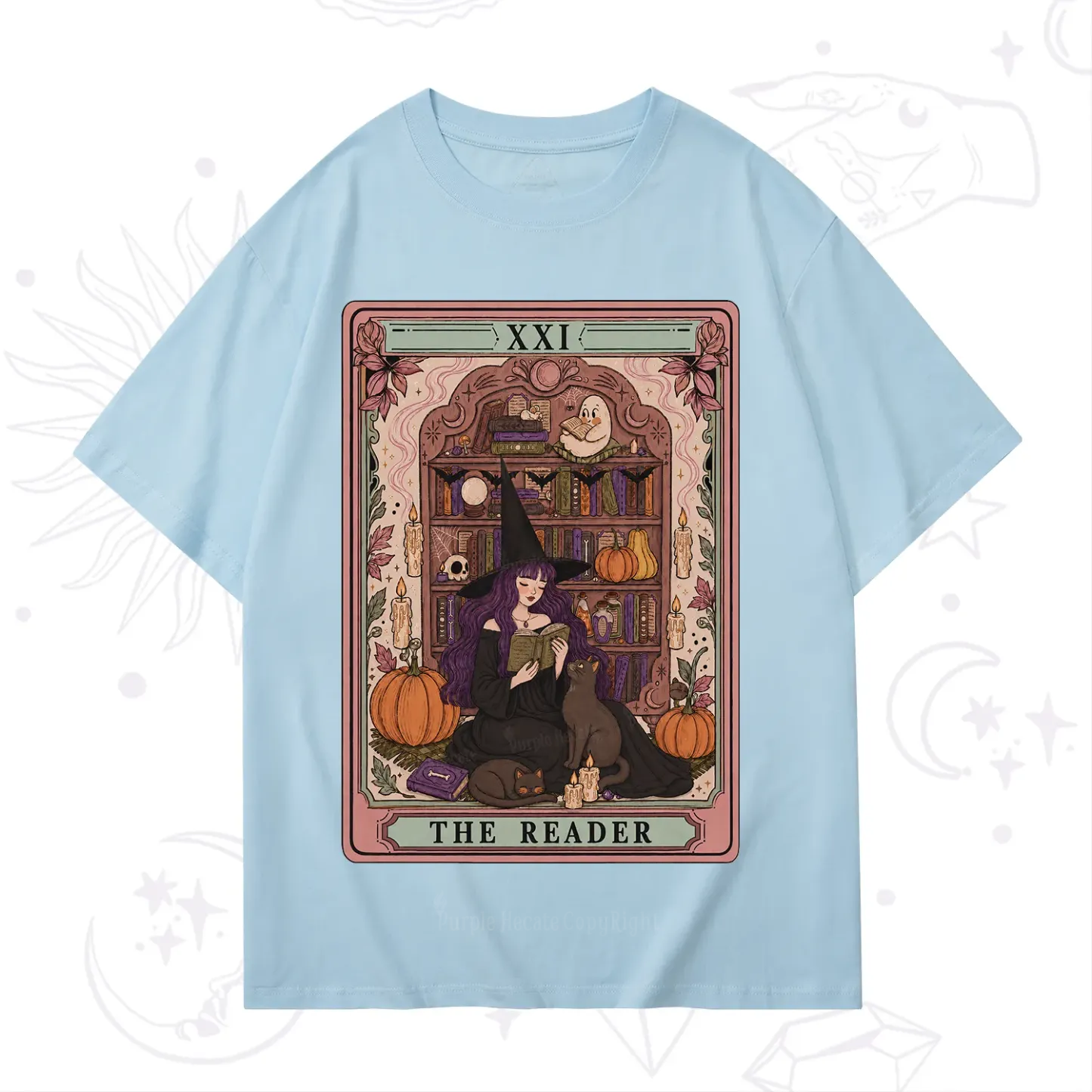 Purplehecate The Reader Tarot Bookish Witch T-Shirt