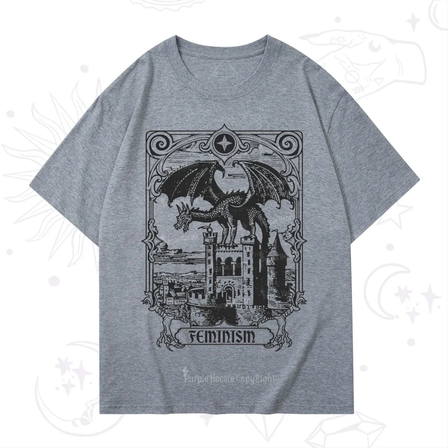 Purplehecate Medieval Feminist Dragon T-Shirt