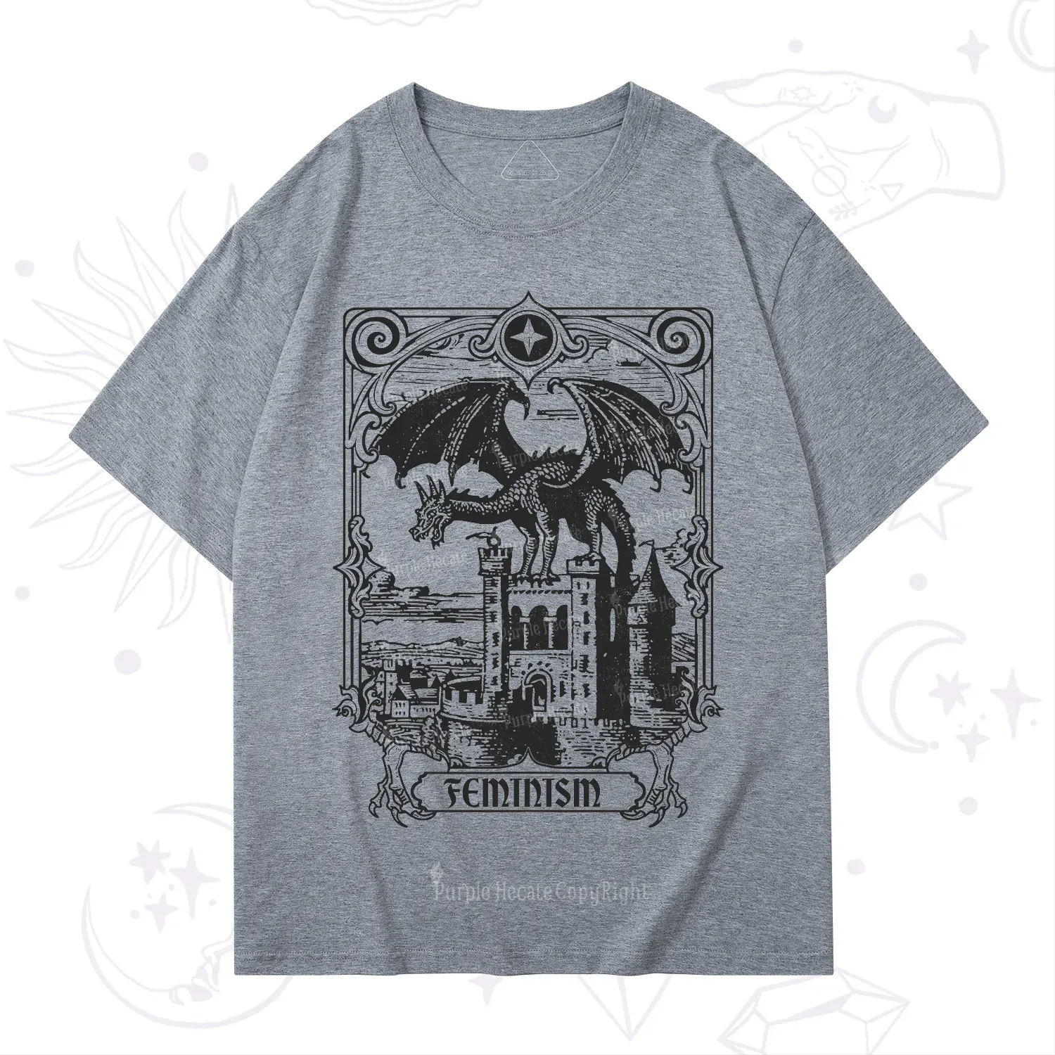 Purplehecate Medieval Feminist Dragon T-Shirt