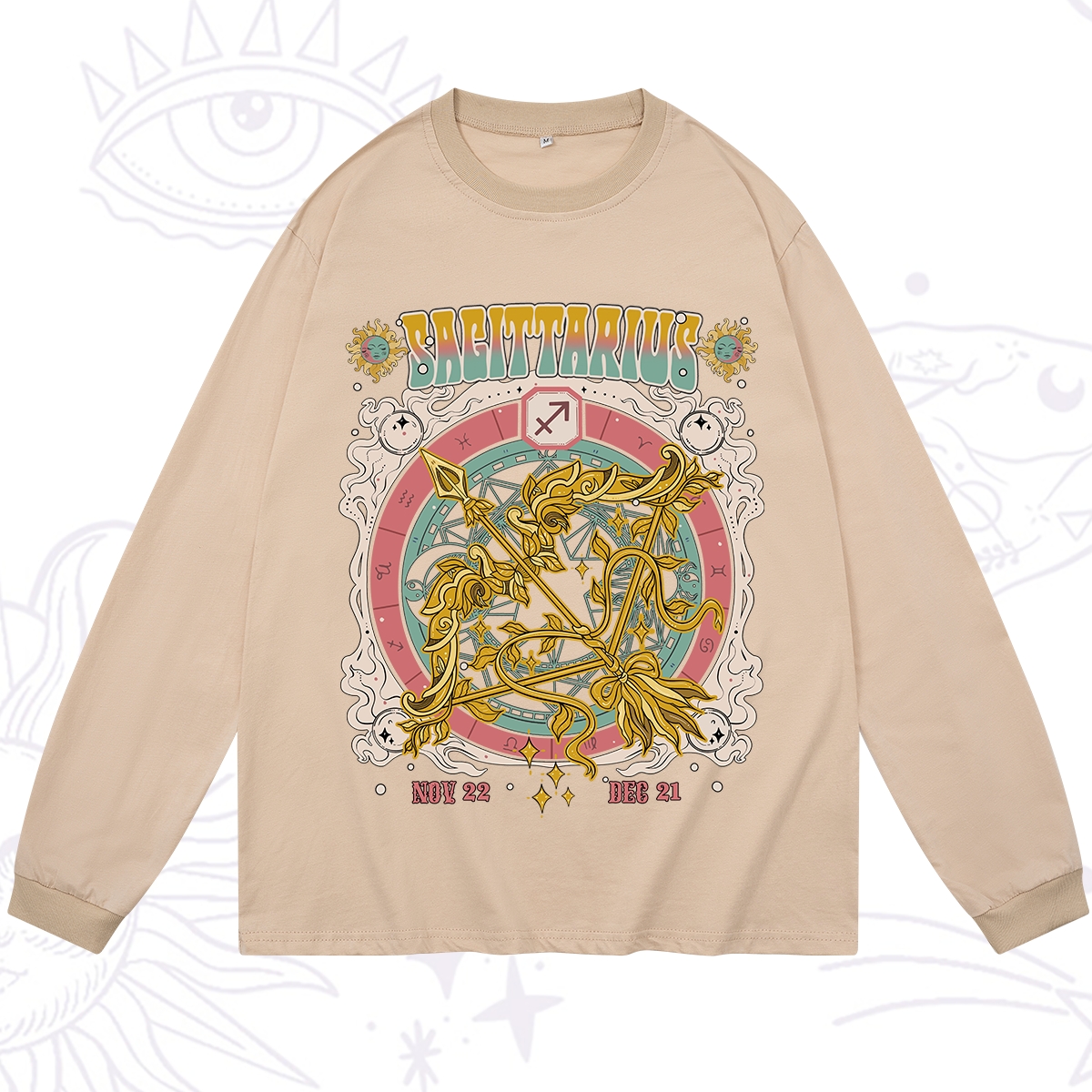 Purplehecate Sagittarius Cosmic Zodiac Long Sleeve T-Shirt