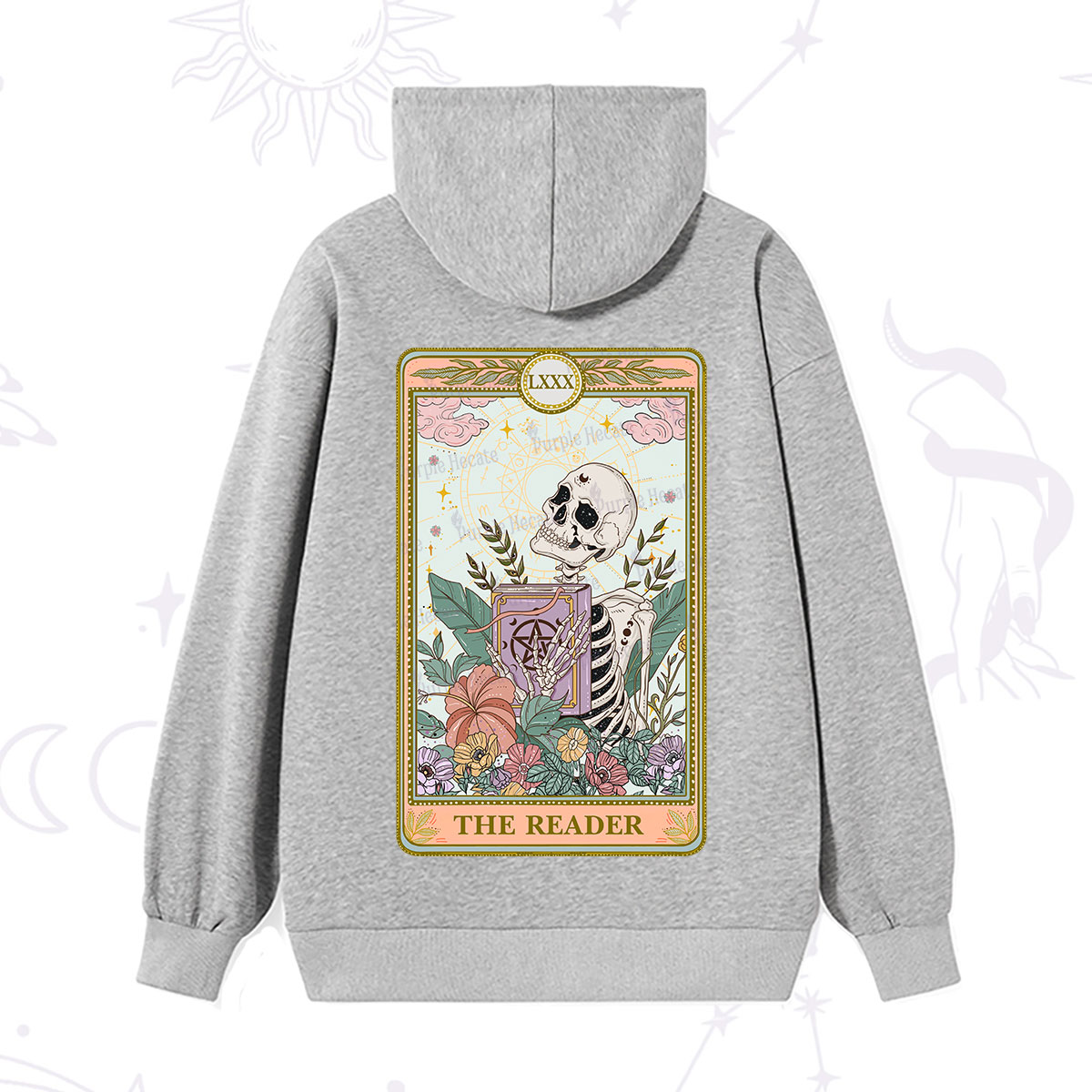 Purplehecate The Reader Occult Tarot Skeleton Hoodie