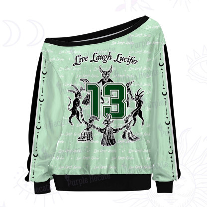 Purplehecate Live Laugh Lucifer Off The Shoulder Graphic Jersey 