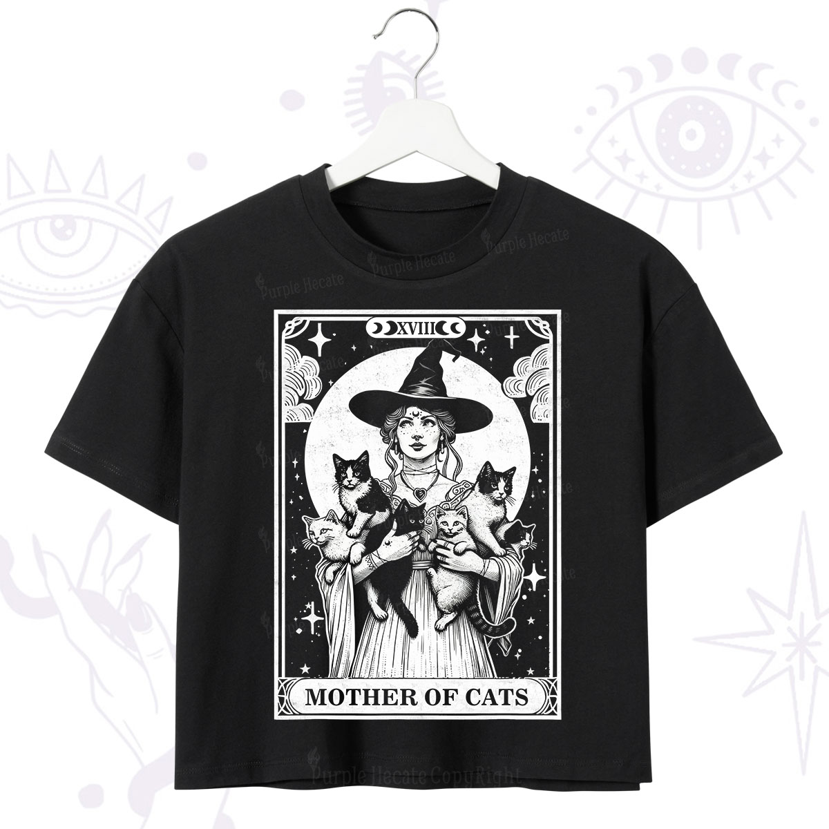 Purplehecate The Mother of Cats Tarot Crop T-Shirt
