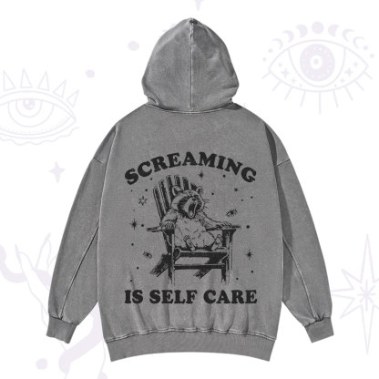 Purplehecate Screaming is Self Care Washed Hoodie