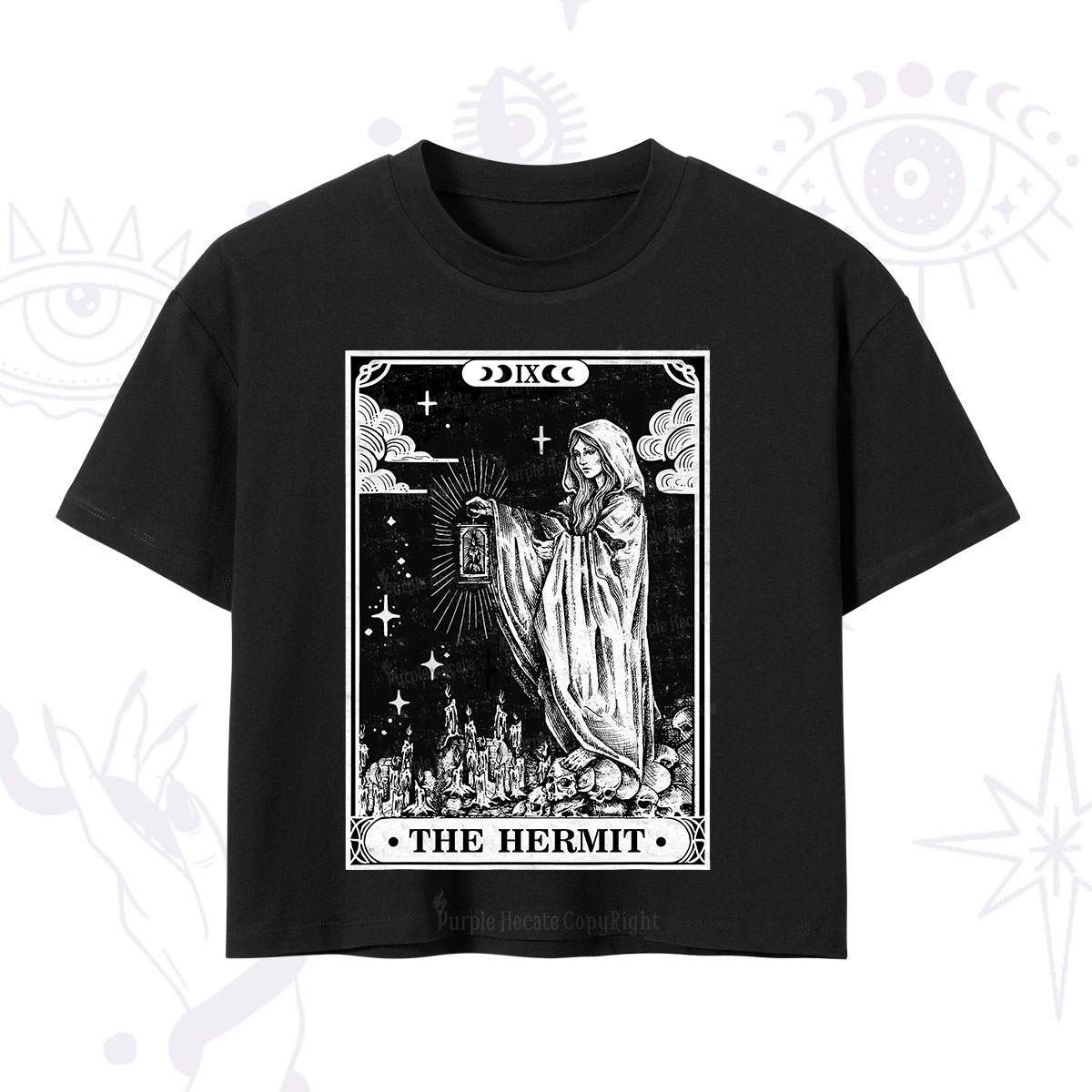 Purplehecate The Hermit Goddess Tarot Card Crop T-Shirt