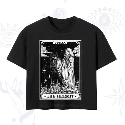 Purplehecate The Hermit Goddess Tarot Card Crop T-Shirt