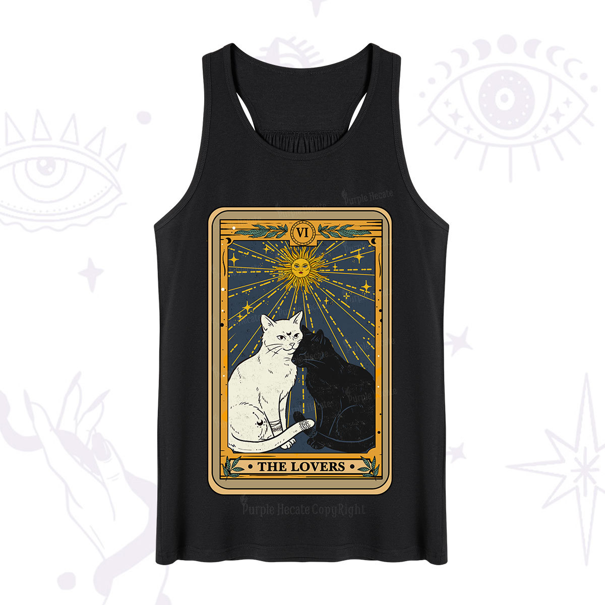 Purplehecate The Lovers Cat Tarot Card Tank