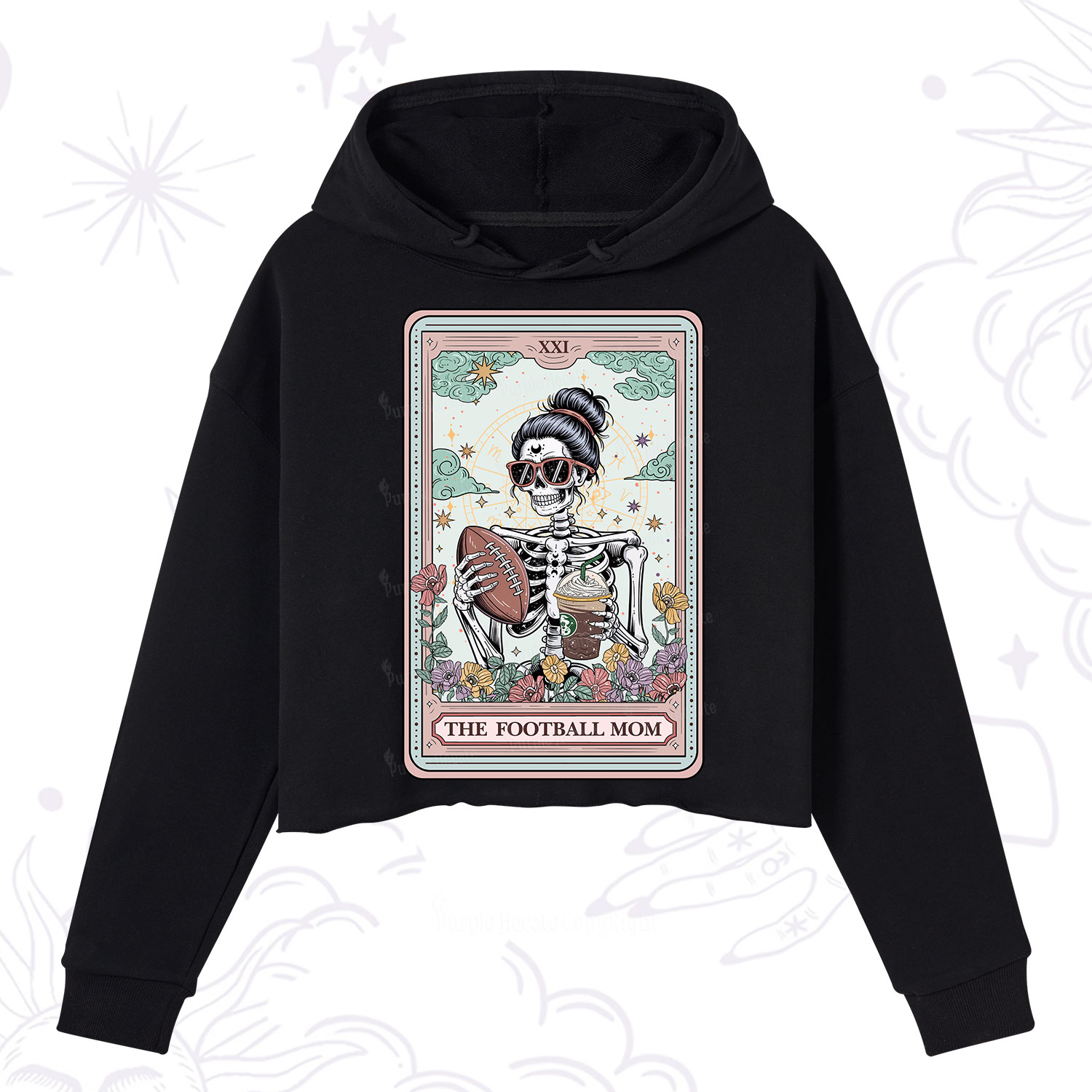 Purplehecate The Football Mom Tarot Crop Hoodie